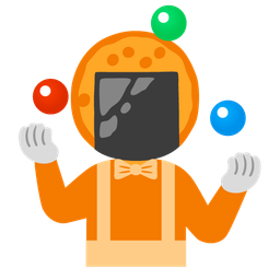 clown face and rice cracker