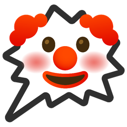 clown face and right anger bubble