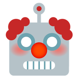 clown face and robot