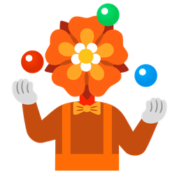 clown face and rosette