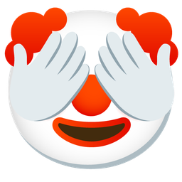 clown face and see-no-evil monkey