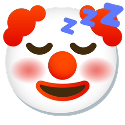 clown face and sleeping face