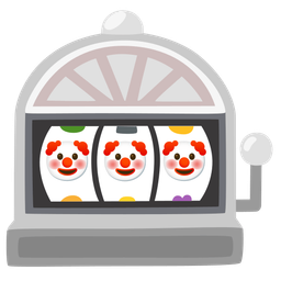 clown face and slot machine