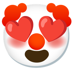 Clown face and Smiling face with heart-eyes