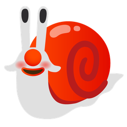 clown face and snail