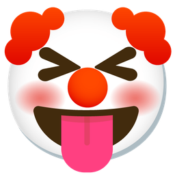 Clown face and Squinting face with tongue