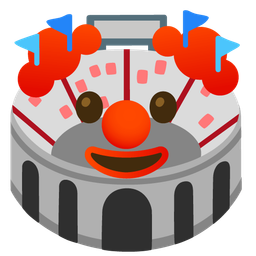 clown face and stadium