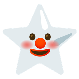clown face and star