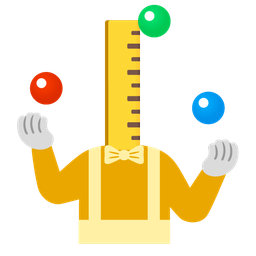 clown face and straight ruler