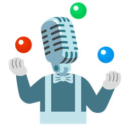 clown face and studio microphone