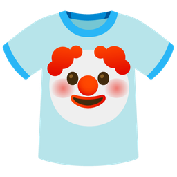 clown face and t-shirt