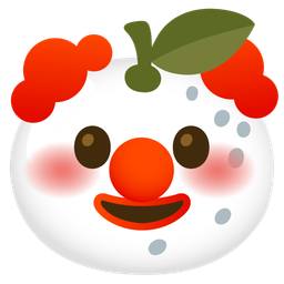 clown face and tangerine