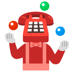 clown face and telephone