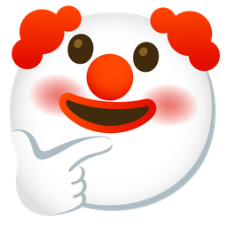 clown face and thinking face