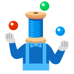 clown face and thread