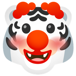 clown face and tiger face