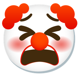 clown face and tired face
