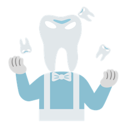 clown face and tooth