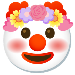 clown face and tulip