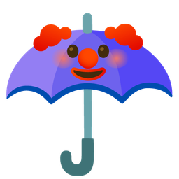 clown face and umbrella