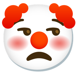 clown face and unamused face