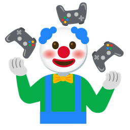 clown face and video game