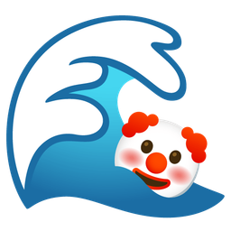 clown face and water wave