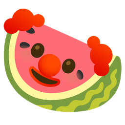 clown face and watermelon