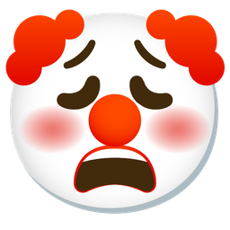 clown face and weary face