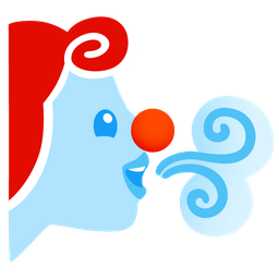 clown face and wind face