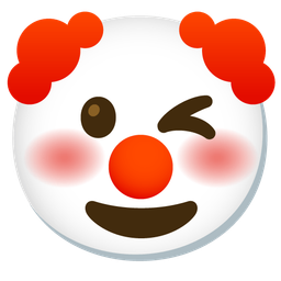 Clown face and Winking face