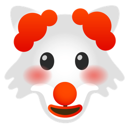 clown face and wolf