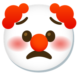 clown face and worried face