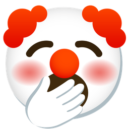 clown face and yawning face