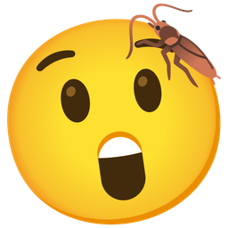cockroach and astonished face