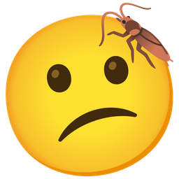 cockroach and confused face
