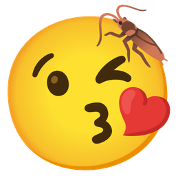 Cockroach and Face blowing a kiss