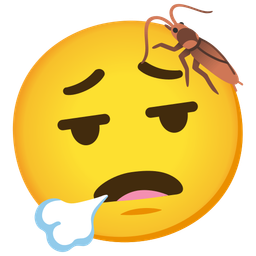 cockroach and face exhaling