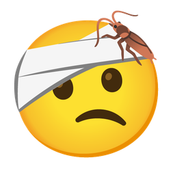 cockroach and face with head-bandage