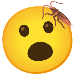 cockroach and face with open mouth