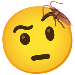 cockroach and face with raised eyebrow