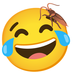 Cockroach and Face with tears of joy