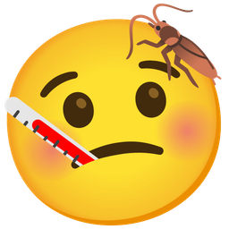 cockroach and face with thermometer