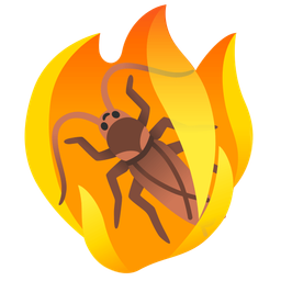 cockroach and fire
