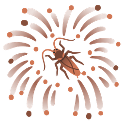 cockroach and fireworks