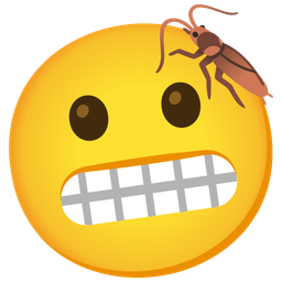 cockroach and grimacing face