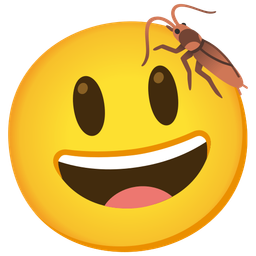 Cockroach and Grinning face with big eyes