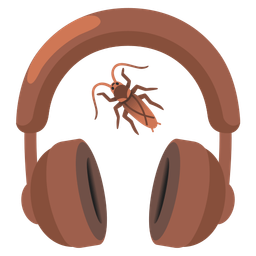 cockroach and headphone