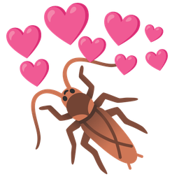 cockroach and heart with arrow