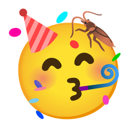 cockroach and partying face